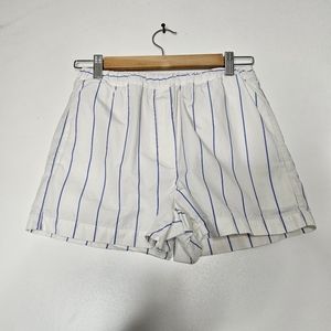 Aritzia Wilfred free Breeze 3" Women's Striped Boxer Shorts White /Blue szXSMALL